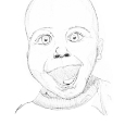 portrait-bebe-enfant-bébé-sourire-rire-face-crayon-croquis-m2r-Marion-tourbillon