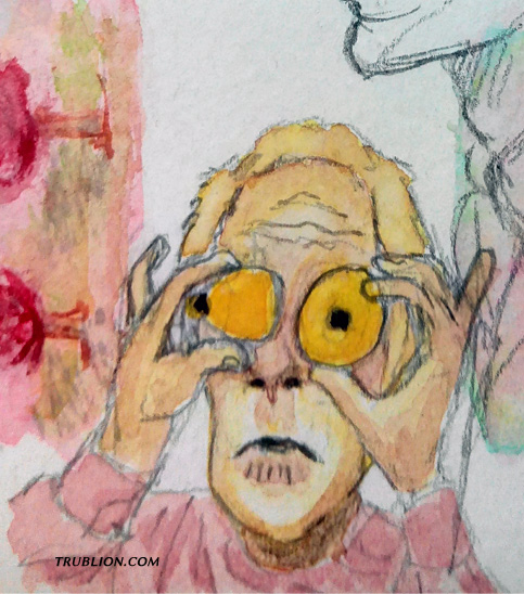 Portrait aquarelle viel homme citron al paccino croquis crayon a papier peinture pinceau