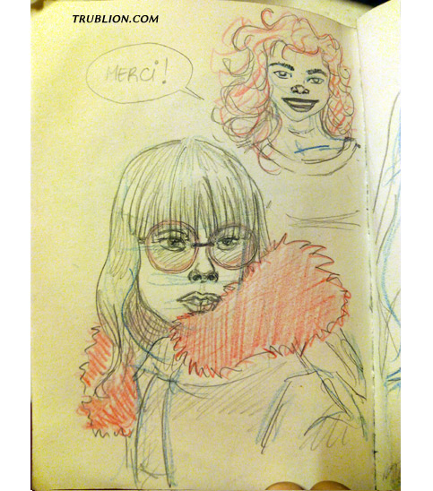 Portrait crayons de couleur deux femmes a la mode croquis crayon a papier mine de plomb