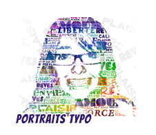 Typo Série de Portraits typographique masques et affichage par écritures