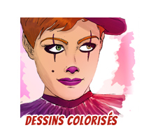 Portrait colorisation numérique tablette graphique sur croquis au crayon<br>