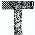 Alphabet Calligraphié plume et encre de chine noire par Trublion m2r
Grand Lettrage par forme - Lettrine - La lettre T majuscule