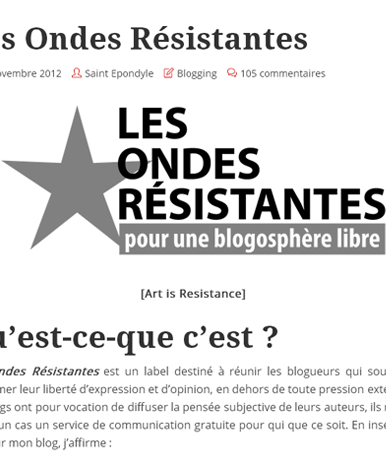 Trublion est affilié au Label de bloggueurs libres : Les Ondes Résistantes
Charte ennoncée par Saint Epondyle, Cosmo Orbus. Merci.