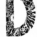 Alphabet Calligraphié plume et encre de chine noire par Trublion m2r
Grand Lettrage par forme - Lettrine - La lettre D majuscule