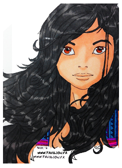 Liner Bertine - Comment déssiner et coloriser un personnage manga aux cheveux longs et noirs ?